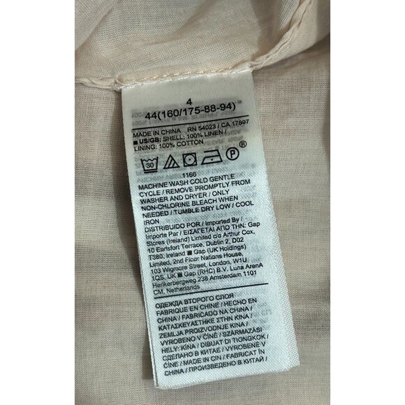 Banana Republic One Shoulder Dress Womens Size 4 Multi Linen‎ Ruffle Tie Waist - Picture 11 of 14